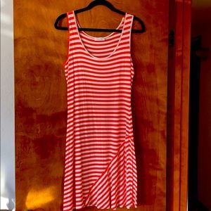Women’s orange striped Calvin Klein summer dress.
